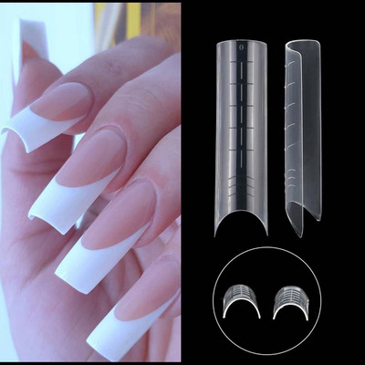 120 db Felső formájú UV gél hosszabbító C görbe tippek akril forma körömforma útmutató hosszú négyzet alakú körömdíszítő eszközök