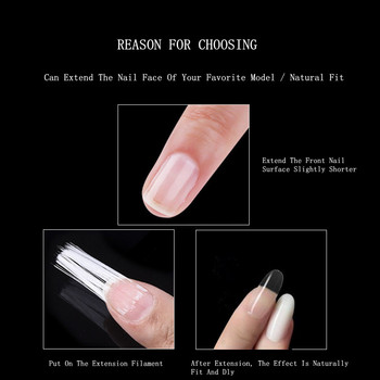 Съвети за удължаване на нокти от фибростъкло Нетъкани коприни Френски нокти UV гел Изграждане на влакна Маникюр Изкуство Форми за нокти Салон Хартия за удължаване