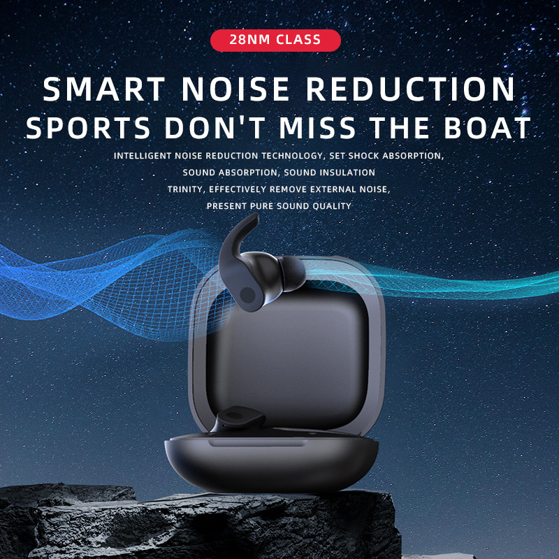 Bluetooth austiņas mūzika bezvadu austiņas sporta austiņas ar āķi ar stereo mikrofonu ar trokšņu samazināšanu bezmaksas piegāde