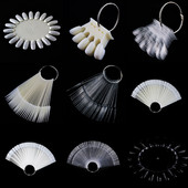 Umjetni savjeti za nokte Clear Nature Black Nail Art Practice Display Stalak Oval Fan Style Nail Swatch Gel Polish Stalak Savjeti za manikuru