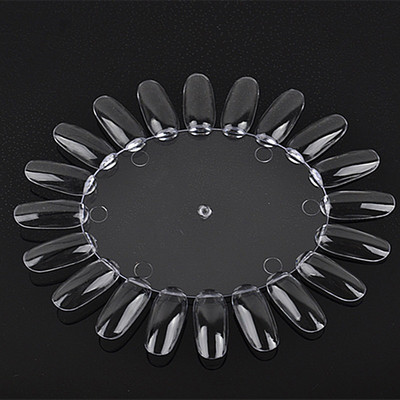 Umjetni savjeti za nokte Clear Nature Black Nail Art Practice Display Stalak Oval Fan Style Nail Swatch Gel Polish Stalak Savjeti za manikuru