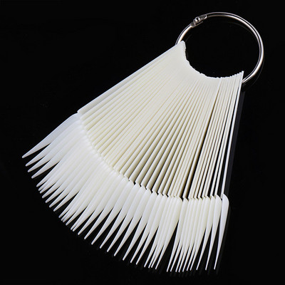 Umjetni savjeti za nokte Clear Nature Black Nail Art Practice Display Stalak Oval Fan Style Nail Swatch Gel Polish Stalak Savjeti za manikuru