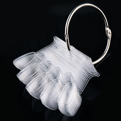 Umjetni savjeti za nokte Clear Nature Black Nail Art Practice Display Stalak Oval Fan Style Nail Swatch Gel Polish Stalak Savjeti za manikuru