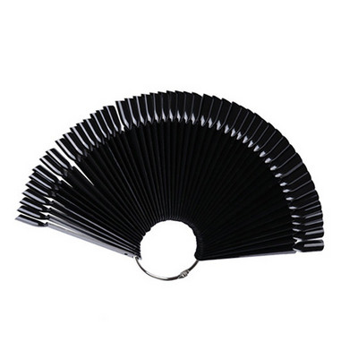 Umjetni savjeti za nokte Clear Nature Black Nail Art Practice Display Stalak Oval Fan Style Nail Swatch Gel Polish Stalak Savjeti za manikuru