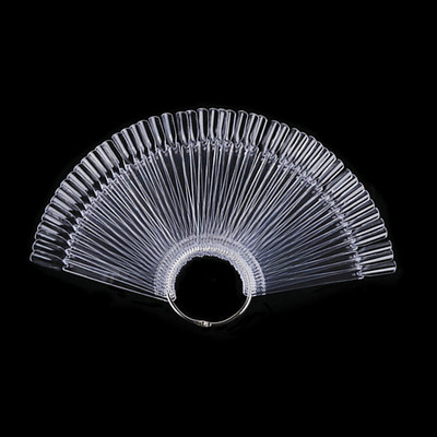 Umjetni savjeti za nokte Clear Nature Black Nail Art Practice Display Stalak Oval Fan Style Nail Swatch Gel Polish Stalak Savjeti za manikuru