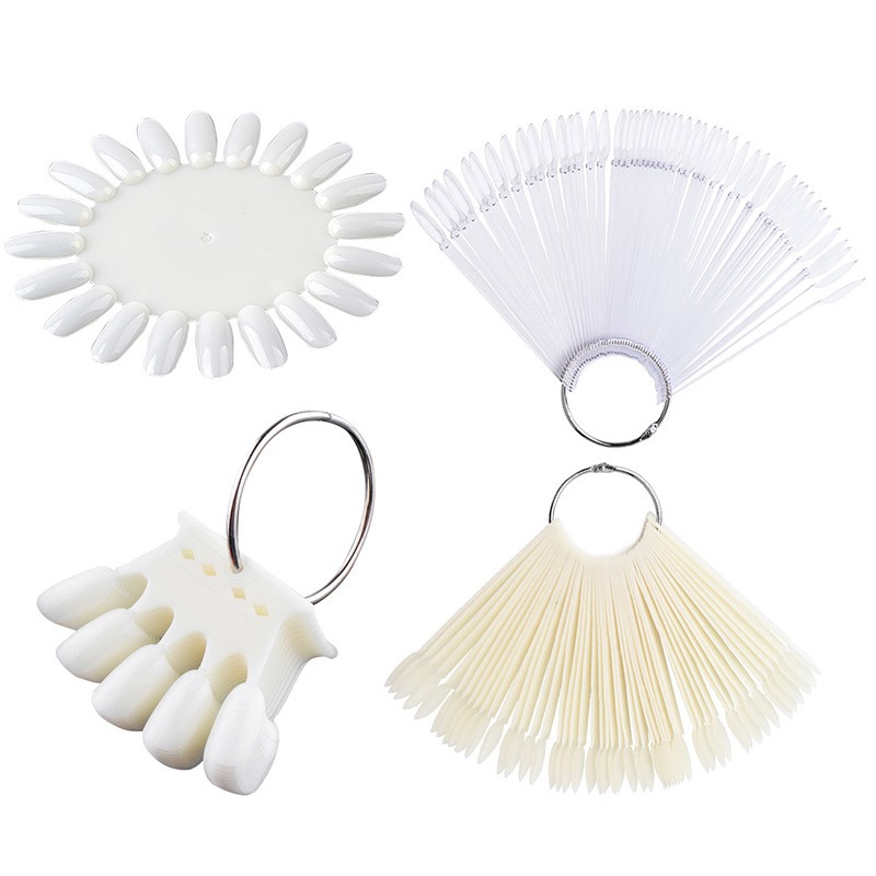 Umjetni savjeti za nokte Clear Nature Black Nail Art Practice Display Stalak Oval Fan Style Nail Swatch Gel Polish Stalak Savjeti za manikuru