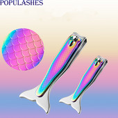 Naujos Mermaid nagų kirpimo mašinėlės nerūdijančio plieno spalvinga rankena titano spalvos kojų nagai žirklės kirpimo mašinėlės meno įrankiai didmeninė prekyba