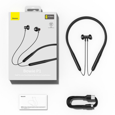 Baseus Bowie P1 Neck Wireless Bluetooth 5.2 Ακουστικά Sports Running Headset Αδιάβροχα αθλητικά ακουστικά, διάρκεια ζωής μπαταρίας 25 ώρες