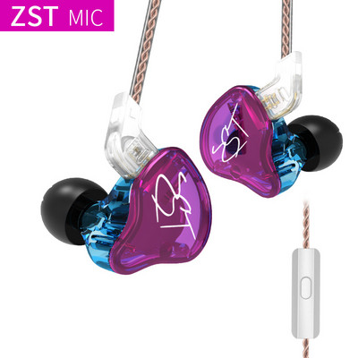 KZ ZST 1BA+1DD In Earphone HiFi Hybrid Drive Bass Music Headset με καλώδιο 2PIN KZ EDX ZSN PRO ZSTX ZS10 ES4 ZSX