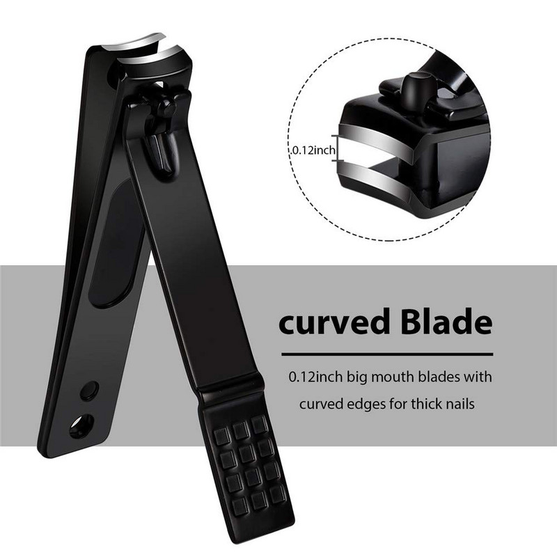 Nagų kirpimo mašinėlės rinkinys juodas nerūdijančio plieno rankų ir kojų nagų kirpimo mašinėlės aštrios nagų kirpimo priemonės Dovana vyrams ir moterims