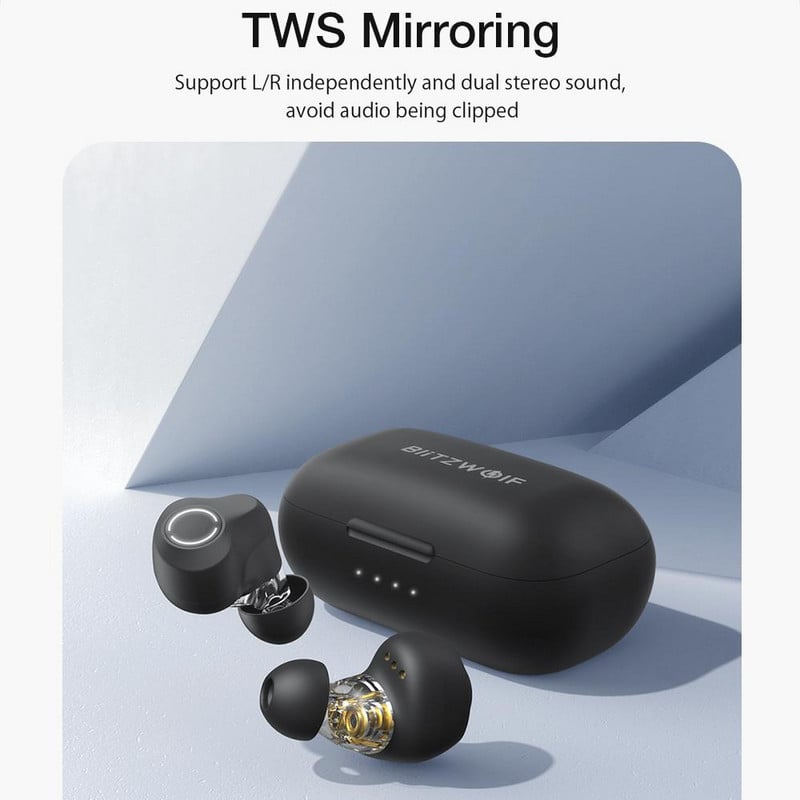 [Dual Dynamic] BlitzWolf BW-FYE13 TWS συμβατό με bluetooth 5.2 Ακουστικό QCC3040 APT Χαμηλή καθυστέρηση HiFi Stereo CVC HD κλήσεις IPX5