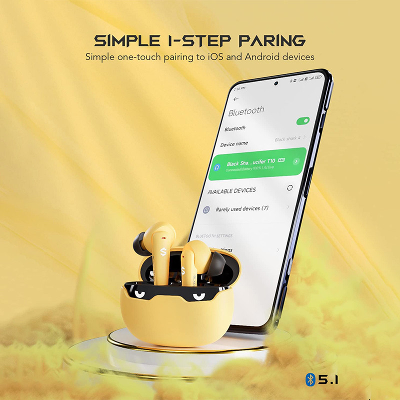 Black Shark Lucifer T10 BS-T10 Ture Wireless Earbuds 45ms Ultra Low Latency 10mm Πρόγραμμα οδήγησης 24ωρο χρόνο αναπαραγωγής