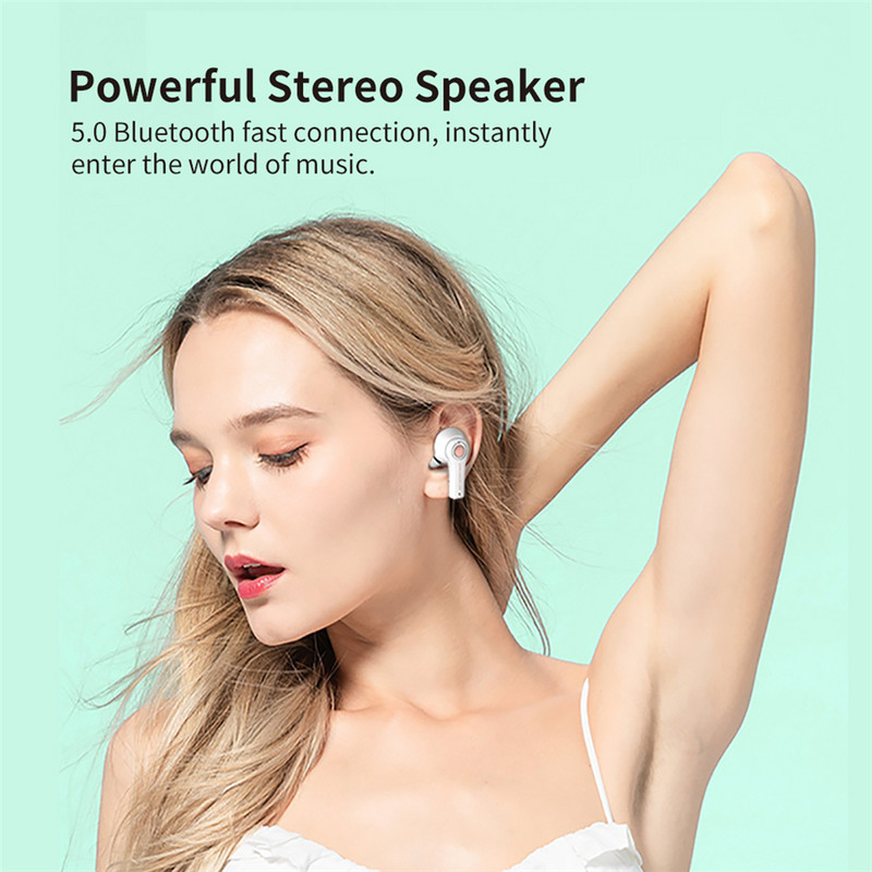 Ακουστικά TS-100 TWS Wireless Bluetooth 5.0 with Mic Charging Box Headphones 9D Gaming Headsets Sport Earbuds for Android PK i12
