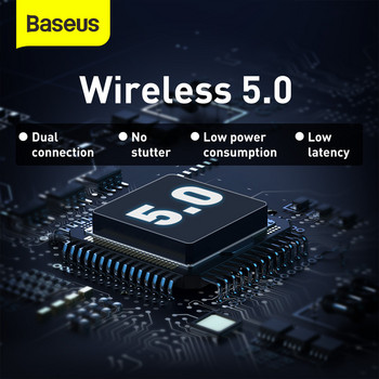 Baseus WM01 TWS Bluetooth слушалки Стерео истински безжични Bluetooth слушалки Обаждания Намаляване на шума Мини слушалки Геймърски слушалки