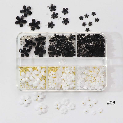Nail Art Rhinestones komplekts 2400gb Nail Gems Ab Plakanais Rhinestones Dārgakmeņu akmeņi ar uzglabāšanas organizatoru dizainam Bright Holiday