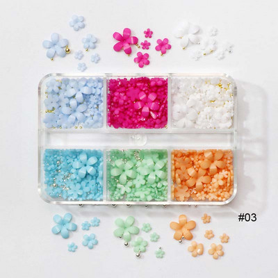 Nail Art Rhinestones komplekts 2400gb Nail Gems Ab Plakanais Rhinestones Dārgakmeņu akmeņi ar uzglabāšanas organizatoru dizainam Bright Holiday