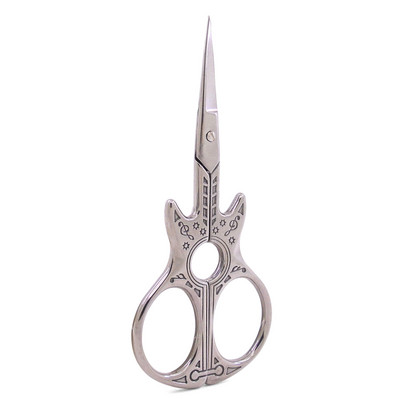 Odolné nerezové retro krajčírske nožnice v tvare gitary na nechty, šitie, vyšívanie, remeslo, krížikové stehy, DIY nástroje