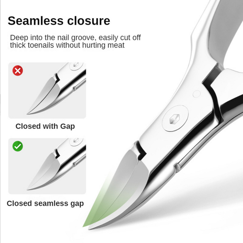 Profesionalne škare za nokte od nehrđajućeg čelika za muškarce Srebrna kliješta za orlov nos Prikladna za debele tvrde nokte Klešta za utore za nokte