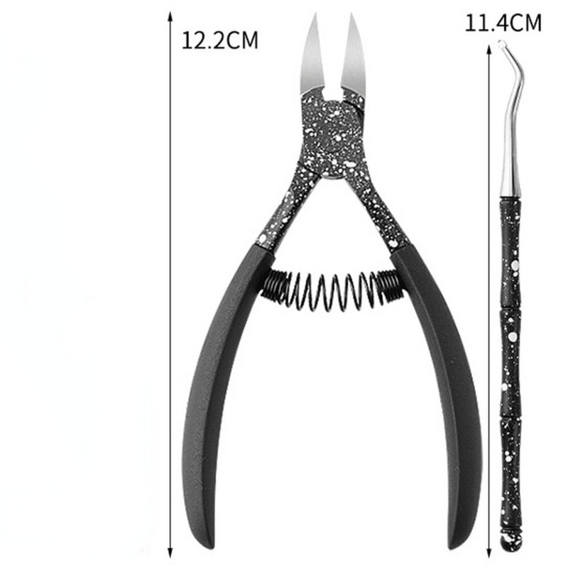 1/2 db kemény, vastag körmök benőtt köröm szerszám kiváló minőségű rozsdamentes acél lábujj körömvágó készlet csúszásmentes fogantyú eszközök Art Beauty