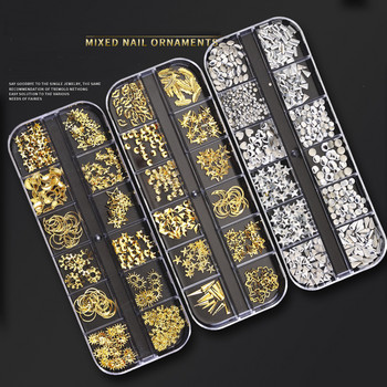 12 Grid Nails art accesorios AB Clear Rhinestones 3D блестящи скъпоценни камъни Pearl Направи си сам маникюр декорация консумативи за нокти за професионалисти
