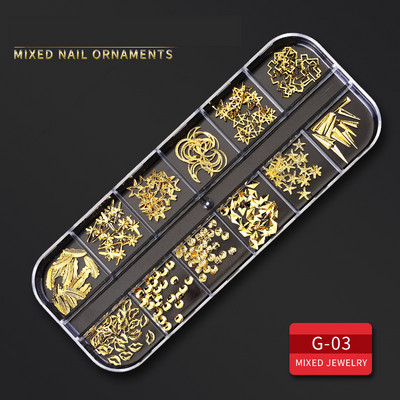 12 Grid Nails Art Accesorios AB Clear Rhinestones 3D mirdzoši dārgakmeņi Pearl DIY manikīra dekorēšanas nagu piederumi profesionāļiem