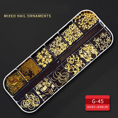 12 Grid Nails Art Accesorios AB Clear Rhinestones 3D mirdzoši dārgakmeņi Pearl DIY manikīra dekorēšanas nagu piederumi profesionāļiem