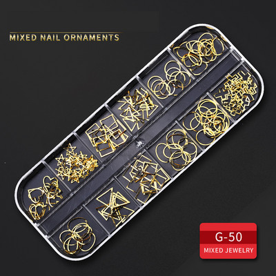 12 Grid Nails Art Accesorios AB Clear Rhinestones 3D mirdzoši dārgakmeņi Pearl DIY manikīra dekorēšanas nagu piederumi profesionāļiem