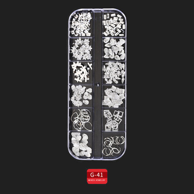 12 Grid Nails Art Accesorios AB Clear Rhinestones 3D mirdzoši dārgakmeņi Pearl DIY manikīra dekorēšanas nagu piederumi profesionāļiem