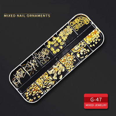 12 Grid Nails Art Accesorios AB Clear Rhinestones 3D mirdzoši dārgakmeņi Pearl DIY manikīra dekorēšanas nagu piederumi profesionāļiem