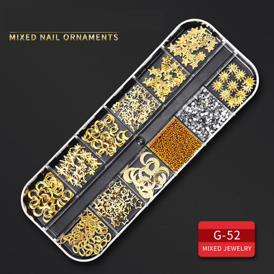 12 Grid Nails Art Accesorios AB Clear Rhinestones 3D mirdzoši dārgakmeņi Pearl DIY manikīra dekorēšanas nagu piederumi profesionāļiem