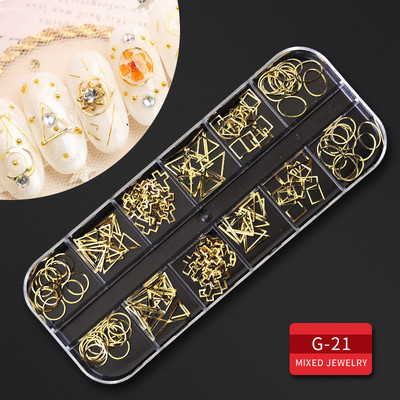 12 Grid Nails Art Accesorios AB Clear Rhinestones 3D mirdzoši dārgakmeņi Pearl DIY manikīra dekorēšanas nagu piederumi profesionāļiem