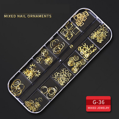 12 Grid Nails Art Accesorios AB Clear Rhinestones 3D mirdzoši dārgakmeņi Pearl DIY manikīra dekorēšanas nagu piederumi profesionāļiem