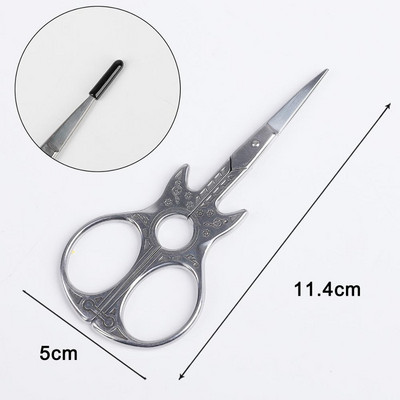1db Retro Scissors Professzionális köröm lábujj kérges trimmer kézimunka hímző rozsdamentes acél szabó olló manikűr eszköz