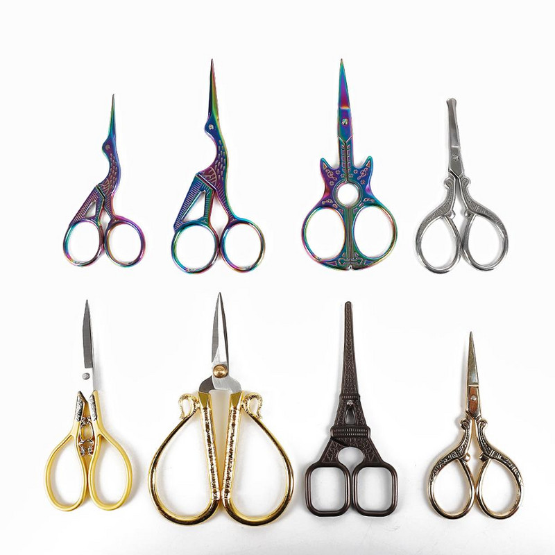 1db Retro Scissors Professzionális köröm lábujj kérges trimmer kézimunka hímző rozsdamentes acél szabó olló manikűr eszköz