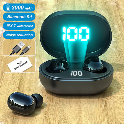NOU Căști Bluetooth Căști fără fir Tws Căști stereo Bass Music Căști impermeabile Sport Zgomot HD Microfon pentru telefon inteligent
