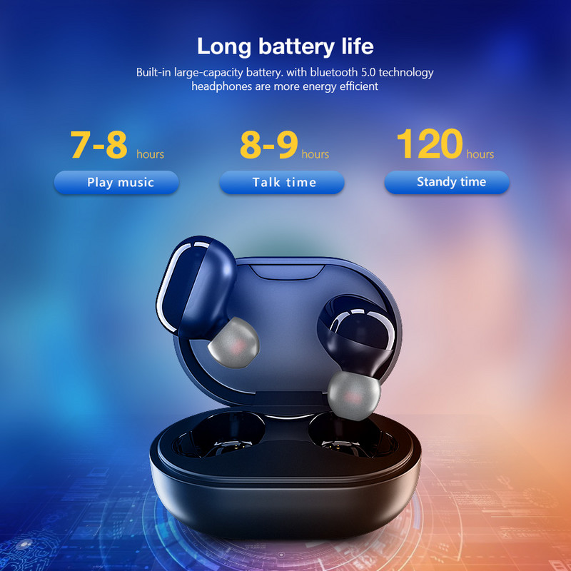 NOU Căști Bluetooth Căști fără fir Tws Căști stereo Bass Music Căști impermeabile Sport Zgomot HD Microfon pentru telefon inteligent