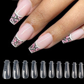 120 vnt. Dvigubos formos nagų priauginimui Viršutiniai antgaliai Formos poli UV gelis Migdolų netikrų galiukų formos Daugkartinio naudojimo pirštų dailės dekoravimo įrankis