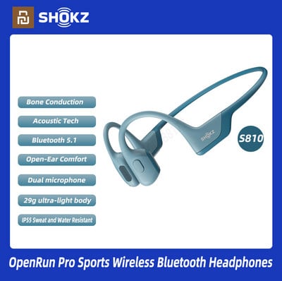 Оригинални SHOKZ S810 слушалки с костна проводимост Openrun Pro Bluetooth 5.1 Безжични спортни слушалки с отворено ухо IP55Водоустойчиви