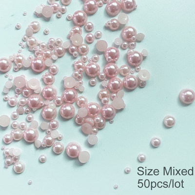 50 gab. 3D nagu mākslas punk sudraba pērļu forma gotikas dizains luksusa piekariņi manikīra padomi, rhinestones dekorēšana