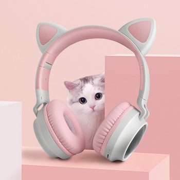 Ασύρματο ακουστικό Cat Ear Light Ακουστικό LED Ακουστικά Μουσικής Ακουστικά Κορίτσι Daughter Ακουστικά Bluetooth για κορίτσια Υποστήριξη κάρτας TF Ραδιόφωνο FM
