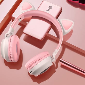 Ασύρματο ακουστικό Cat Ear Light Ακουστικό LED Ακουστικά Μουσικής Ακουστικά Κορίτσι Daughter Ακουστικά Bluetooth για κορίτσια Υποστήριξη κάρτας TF Ραδιόφωνο FM