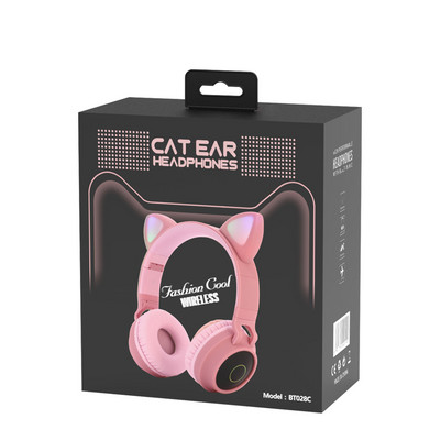 Bezvadu austiņas Kaķis Auss LED Gaisma Austiņas Mūzikas Austiņas Meitene Meitene Bluetooth Austiņas Meitenēm Atbalsts TF Karte FM Radio