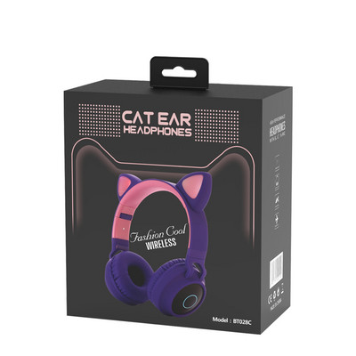 Bezvadu austiņas Kaķis Auss LED Gaisma Austiņas Mūzikas Austiņas Meitene Meitene Bluetooth Austiņas Meitenēm Atbalsts TF Karte FM Radio