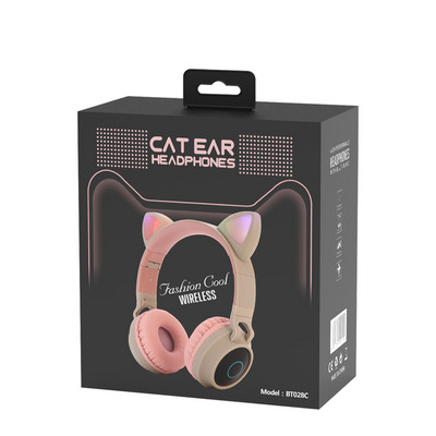 Bezvadu austiņas Kaķis Auss LED Gaisma Austiņas Mūzikas Austiņas Meitene Meitene Bluetooth Austiņas Meitenēm Atbalsts TF Karte FM Radio