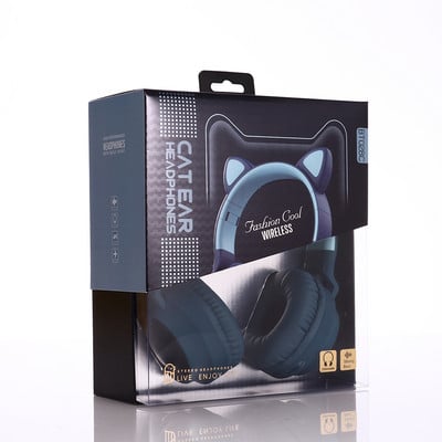 Bezvadu austiņas Kaķis Auss LED Gaisma Austiņas Mūzikas Austiņas Meitene Meitene Bluetooth Austiņas Meitenēm Atbalsts TF Karte FM Radio