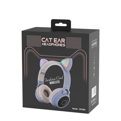 Bezvadu austiņas Kaķis Auss LED Gaisma Austiņas Mūzikas Austiņas Meitene Meitene Bluetooth Austiņas Meitenēm Atbalsts TF Karte FM Radio