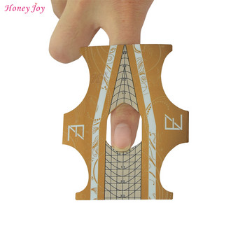 100 бр. Професионални форми за нокти с двойна употреба за върхове Rhombus & Stiletto UV гел, акрилни нокти за удължаване, инструмент за ноктопластика, самозалепващ се