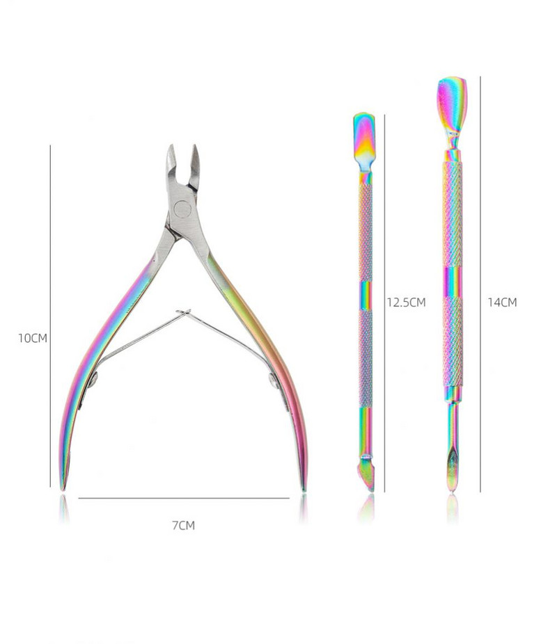 3PCS Set štipaljki za zanoktice Škare za manikuru noktiju Škare Trimer Odstranjivač mrtve kože Pedikura Rezači od nehrđajućeg čelika Alati za nokte