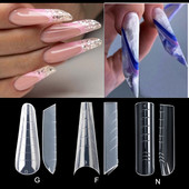 120 buc. Sfaturi pentru forme clare pentru unghii. Mucegai pentru construcție rapidă, cu acoperire completă, gel pentru unghii din poliester, extensie UV acrilic, pentru unghii false.