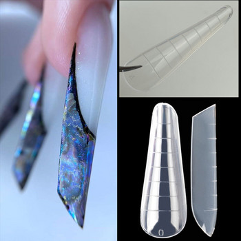 120 бр. Прозрачни форми за нокти Съвети Бързо изграждане на мухъл Пълно покритие Поли гел за нокти UV Акрилно удължаване Diy Art Фалшиви нокти
